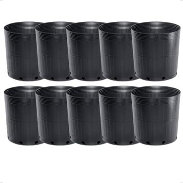 Imagem de Kit 100 Vasos para Mudas, 8,5 Litros, Plástico Preto, 23,6 x 24 cm, para Plantas e Hortaliças
