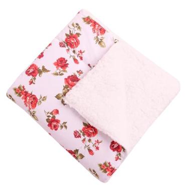 Imagem de Cobertor Para Bebê Estampado Dupla Face Manta Floral Vermelho