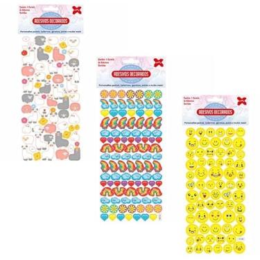 Imagem de Adesivos Decorados 10X24Cm Divertidos Cartela S Pct Com 24 106567