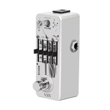 Imagem de JunZheHub Pedal Equalizador de Baixo Elétrico Resistente para Graves Verdadeiros, 62,5, 125, 500 Hz 1 KHz 4 KHz 5 Bandas