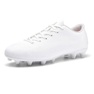 Imagem de changshen Chuteiras de futebol masculinas HG/AG/FG Chuteiras de futebol juvenil, tênis de futsal, unissex, treinamento/pista/atlético, Branco, 7