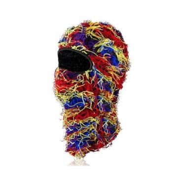 Imagem de Gorro De Malha Com Máscara De Esqui Camuflada Quente À Prova De Vento 