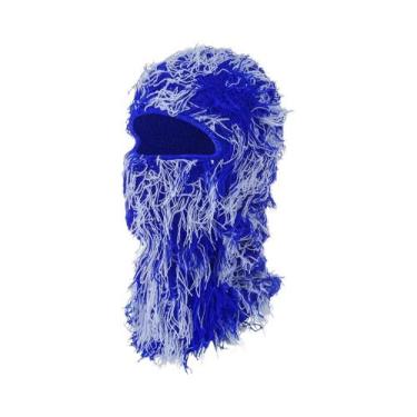 Imagem de Gorro De Malha Com Máscara De Esqui Camuflada Quente À Prova De Vento 