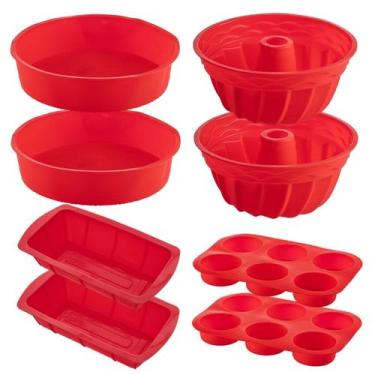 Imagem de 2 Jogo Formas Sortida Redonda Espiral Pães Cupcake Silicone - QUALITY 