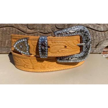 Imagem de cinto country feminino fivela prata - selaria rio negro, Wisk, 80