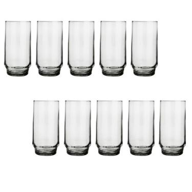 Imagem de Conjunto 10 Copos Vidro Transparente 410ml Lights Suco Nadir - NADIR F