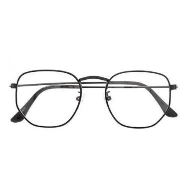 Imagem de Armação Óculos De Grau Masculino Hexagonal Preto - Shark Óculos