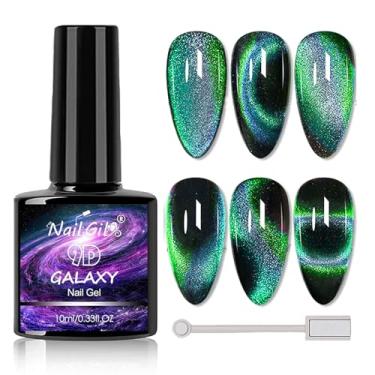 Imagem de Esmalte de gel Cat Eye, esmalte de gel olho de gato 9D, esmalte camaleão de imersão em U, cores mágicas duplas, uso profissional para salão de beleza - A