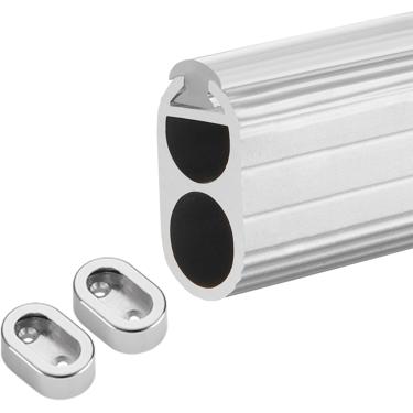 Imagem de Barra De Roupas Oval Antiderrapante Montada Na Parede Barra De Roupas De Metal Resistente Montada No Guarda-roupa Suporte De Sistema De Guarda-roupa Incluído, Silver, 70cm(27 1/2") Length