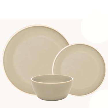 Imagem de Prato Raso, Sobremesa e Bowl Melamina Bege 18un Class