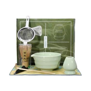 Imagem de Conjunto De Matcha Japonês 4/7 Peças Com Batedor De Bambu, Tigela, Pin