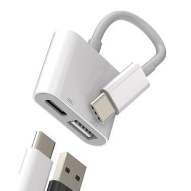 Imagem de Para iPhone15 Pro Max Plus USB-C para USB A OTG adaptador 2 em 1 tipo C cabo de carregamento acessórios para mouse dongle compatível com Samsung Galaxy S23 S22 para Apple para iPad 10、Air4、Mini6、Pro