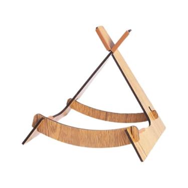 Imagem de Kokiya Suporte de madeira para violão, suporte prático e resistente para violino, estrutura XL, para violino, para violão clássico acústico, Cor de Madeira Escura