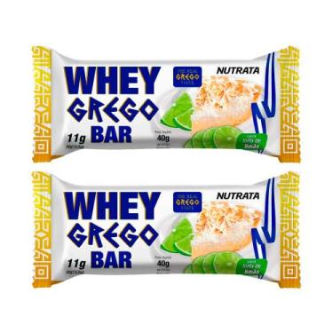 Imagem de Kit 2 Barra de Proteína Whey Grego Bar Nutrata Sabor Torta de Limão co