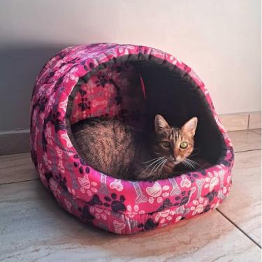 Imagem de Cama Gato Ninho Toca Iglu Esconderijo Caminha Pet - Lillos Pet (Rosa)