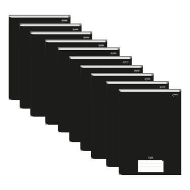 Imagem de Caderno Brochurão Capa Dura Stiff 48fls Preto 10unid Jandaia