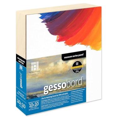 Imagem de Ampersand Art Supply Painel de pintura em madeira gesso: Série Museu Gessobord, 10" x 25,4 cm, Perfil de 1-1/2"
