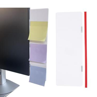 Imagem de PATIKIL Quadro de notas para monitor, suporte magnético branco de 19 cm, acessórios de computador para tela de monitor de computador de escritório doméstico