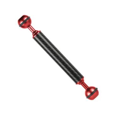 Imagem de Yornimir Braço de luz de flutuabilidade de fibra de carbono, equipamento fotográfico subaquático à prova d'água, acessório de bandeja de mergulho com suporte de bola (vermelho, 20 cm)