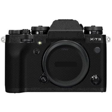Imagem de X-T3 Adesivo de capa de câmera antiarranhões para FujiFilm X-T3 Película protetora de câmera decalques XT3 (contorno preto brilhante)