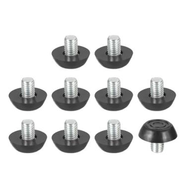 Imagem de PATIKIL 10 peças de niveladores de móveis ajustáveis M8 x 10 mm, niveladores de pés de móveis rosqueados em aço rosqueados niveladores deslizantes para cadeira de mesa, armário, pátio, pernas