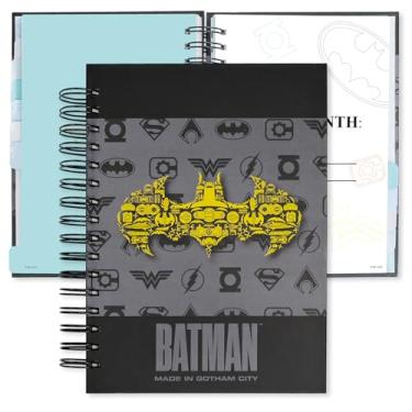 Imagem de Caderno planejador acadêmico com tema herói, agenda diária mensal semanal, organizador de datas personalizado para gerenciamento de tempo, agenda encadernada em espiral com abas coloridas, agendas de