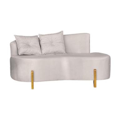 Imagem de Sofá Orgânico 02 Lugares Para Sala Ds Home Veludo, Veludo Bege