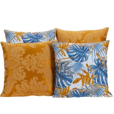 Imagem de Capa Almofada Estampada Jacquard Decorativas com Ziper 4 unidades