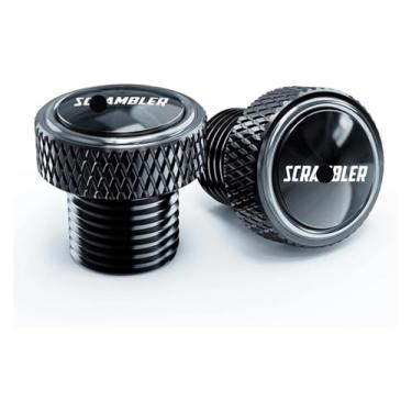 Imagem de BYYINGSUS Mototcycle Peças Modificadas M10*1,25 Parafusos de Bujões de Orifício Espelho Capa Decorativa Compatível com Scrambler 800 1100 800 Desert Sled 2017-2022 (Cinza, 10MM-B)