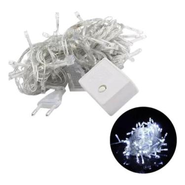 Imagem de Cascata de Luzes Pisca Pisca LED Natalinas 4,3m, 8 Funções 240 Leds 12