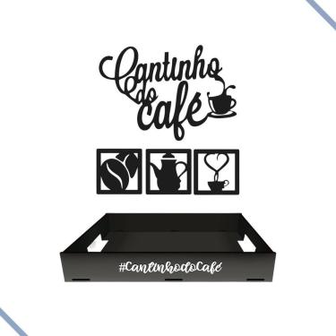 Imagem de Bandeja Cantinho Café Placa Decorativa Decor Casa Escritório