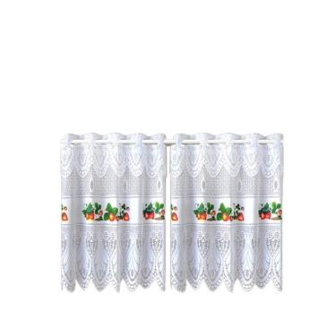 Imagem de Cortina Pia Bando Vitro Real Renda Cozinha 1,60X0,80X0,20