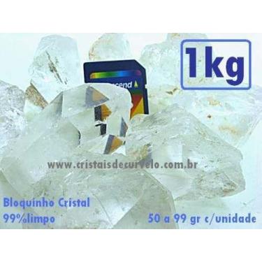 Imagem de Bloquinho de Cristal Quartzo Semi Limpo - 1kg (30 a 49g) - CristaisdeC