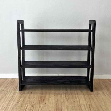 Imagem de Aparador de Madeira Pinus Linea de 4 Prateleiras Ample Preto - ArtFact