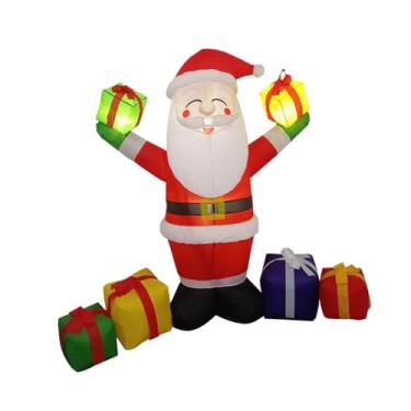 Imagem de Esquirla Enfeite inflável de Natal com Papai Noel iluminado de 4,92 pés para decoração de quintal e jardim doméstico