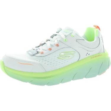 Imagem de Skechers Tênis feminino D'lux Walker 2.0 Neon Sites, Branco multi, 37