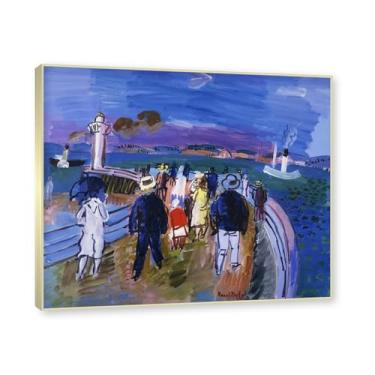 Imagem de Moldura de champanhe. Impressões Raoul Dufy, (docas de Honfleur), pôster de viagem vintage, arte impressionista, imagem de arte de parede em tela para decoração de casa. 40 x 48 cm - 15,7 x 18,9 pol