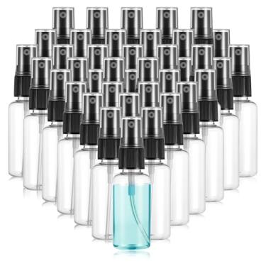 Imagem de MAQUITA 100 minifrascos de spray transparentes de 28 g, pequenos frascos vazios de spray de névoa fina de plástico para óleos essenciais, viagens, perfumes de álcool