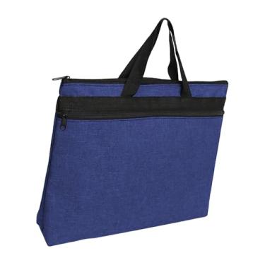 Imagem de Esquirla Pasta de negócios organizadora de arquivos estojo portátil bolsa de armazenamento de viagem bolsa de documentos para trabalho viagem de negócios, Azul Escuro 38x7x30cm
