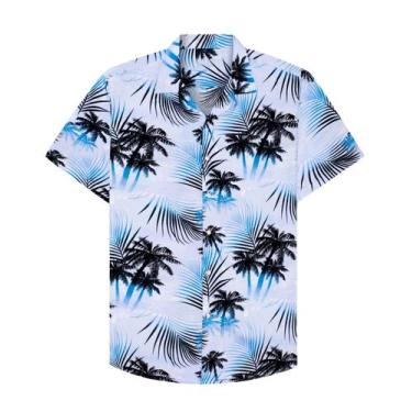Imagem de Camisa havaiana Alimens & Gentle para homens com estampa de praia de v