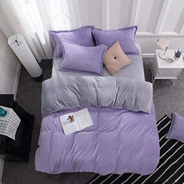 Imagem de Jogo de lençol de flanela de veludo, flanela grossa, dois lados, cor sólida, jogo de cama com capa quente de inverno - Ydl23_Twin Size 3 peças (Ydl18 King size 4 peças)