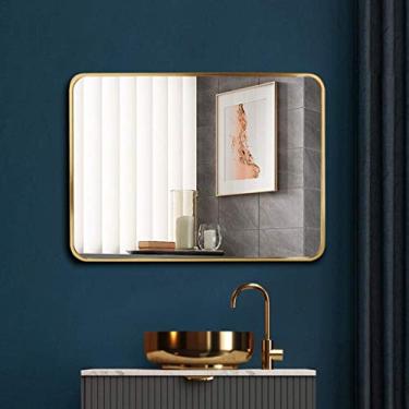 Imagem de Espelho para banheiro montado na parede espelho penteadeira ed moderno retangular de parede decorativo pendurado com kit completo para/quarto/guarda-roupa 60 x 80 cm