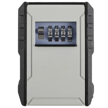 Imagem de RWWPJLLWHR SAFEKey Cofre de bloqueio de chave montado na parede, caixa de chave de combinação de 4 dígitos, código reiniciável, caixa de segurança para chaves, caixa de armazenamento de grande