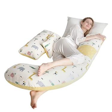 Imagem de Travesseiro de gravidez em forma de H para gestantes, suporte para costas, pernas, pescoço, quadris, para mulheres grávidas, com capa de algodão puro lavável removível