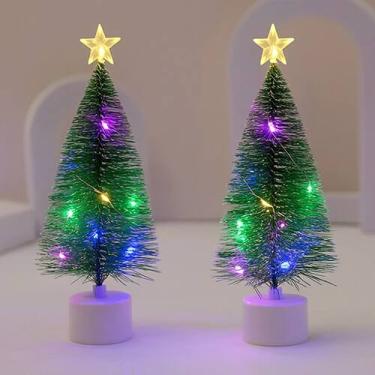 Imagem de Árvore De Natal De Mesa Mini Artificial Com LED Luz 2025 - oem, 2 unid