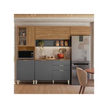 Imagem de Armário de Cozinha Compacta Demóbile Alba com Balcão 8 Portas 2 Gaveta