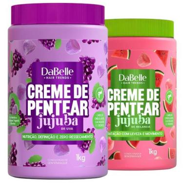 Imagem de Kit Dabelle Jujuba 2 Cremes de Pentear Melancia + Uva 1Kg