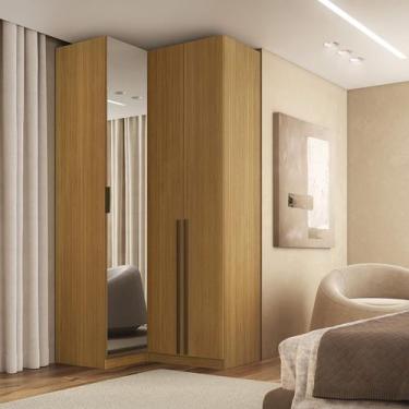 Imagem de Guarda Roupa de Canto 3 Portas 1 Espelho Altezza Trend Belmax, Freijó