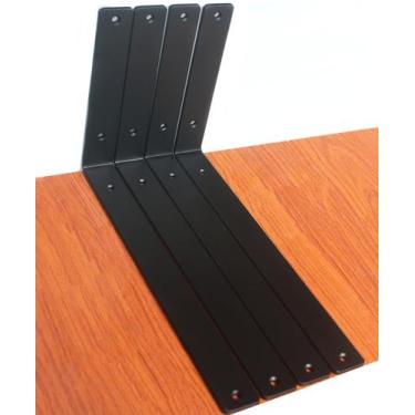 Imagem de Suporte de prateleira MHMYDZ L 14x8x1,5 cm, ferro, preto, pacote com 4