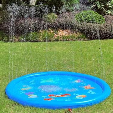 Imagem de Piscina Infantil de Sprinkler 170cm, Diversão Garantida no Jardim! Tapete de Agua para Crianças，Perfeito para Verão e Festas Infantis.